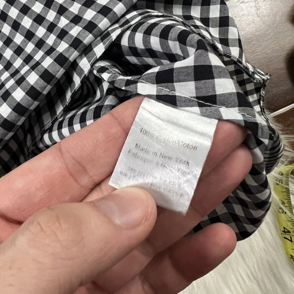 Caroline Constas Size Small Black White Gingham Off The Shoulder Mini Dress - Picture 10 of 11